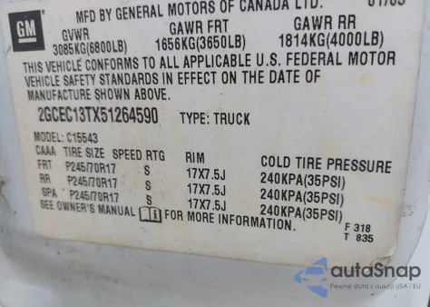 2005 Chevrolet Silverado 1500 Ls из США, поврежденный, VIN 2GCEC13TX51264590